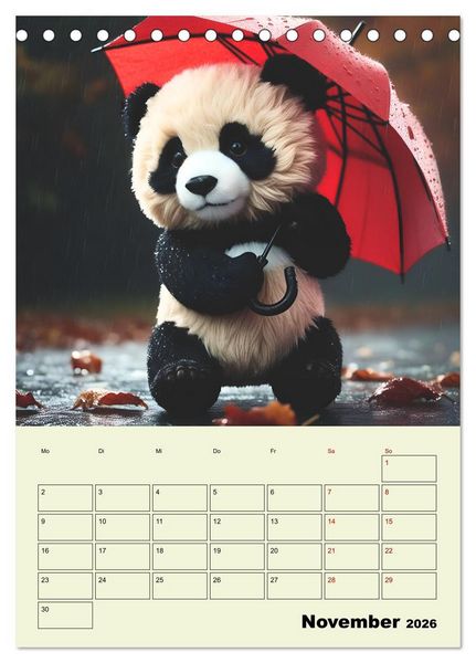 Produktbild: Ein pandastarkes Jahr - Flauschige Pandab&auml;ren zum Verlieben (Tischkalender 2026 DIN A5 hoch), CALVENDO Monatskalender
