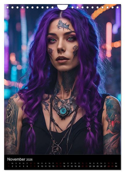Produktbild: Die Hexen von Cyberpunk City (Wandkalender 2026 DIN A4 hoch), CALVENDO Monatskalender