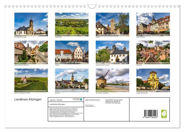 Produktbild: Landkreis Kitzingen (Wandkalender 2026 DIN A3 quer), CALVENDO Monatskalender