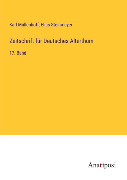 Produktbild: Zeitschrift f&uuml;r Deutsches Alterthum