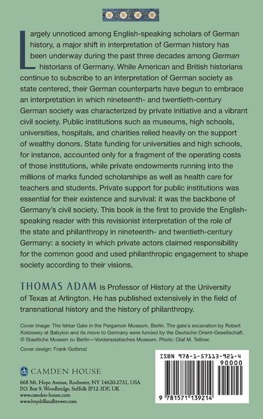 Produktbild: Philanthropy, Civil Society, and the State in German History, 1815-1989