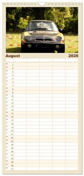 Produktbild: Familienplaner 2026 - Opel GT Der Kalender mit 5 Spalten (Wandkalender, 21 x 45 cm) CALVENDO