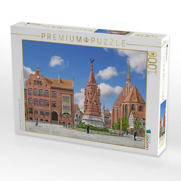 Produktbild: CALVENDO Puzzle Salzwedel - Kriegerdenkmal und M&ouml;nchskirche um 1915 | 1000 Teile Lege-Gr&ouml;&szlig;e 64x48cm Foto-Puzzle f&uuml;r gl&uuml;ckliche Stunden