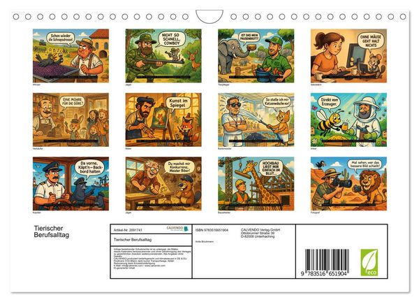 Produktbild: Tierischer Berufsalltag (Wandkalender 2026 DIN A4 quer), CALVENDO Monatskalender