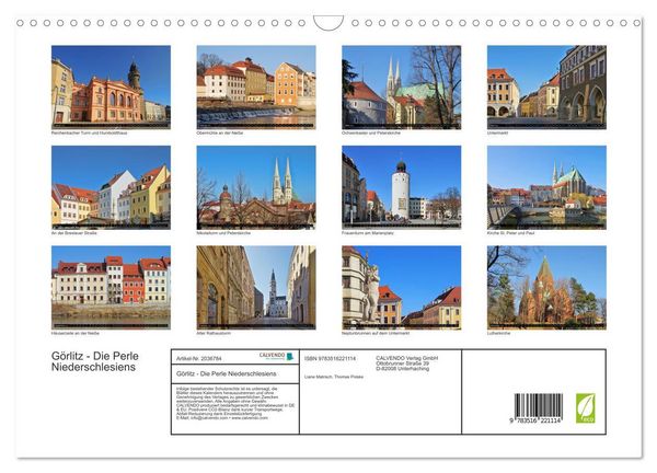Produktbild: G&ouml;rlitz - Die Perle Niederschlesiens (Wandkalender 2026 DIN A3 quer), CALVENDO Monatskalender
