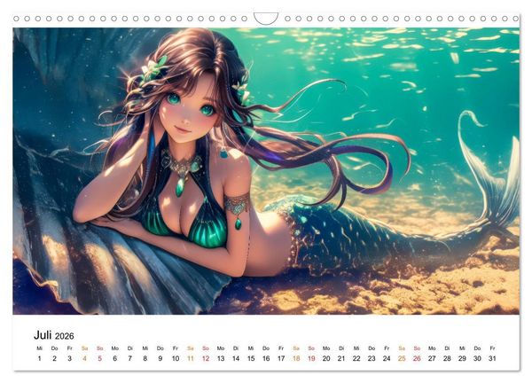 Produktbild: Meerjungfrauen - geheimnisvolle Sch&ouml;nheiten des Meeres (Wandkalender 2026 DIN A3 quer), CALVENDO Monatskalender