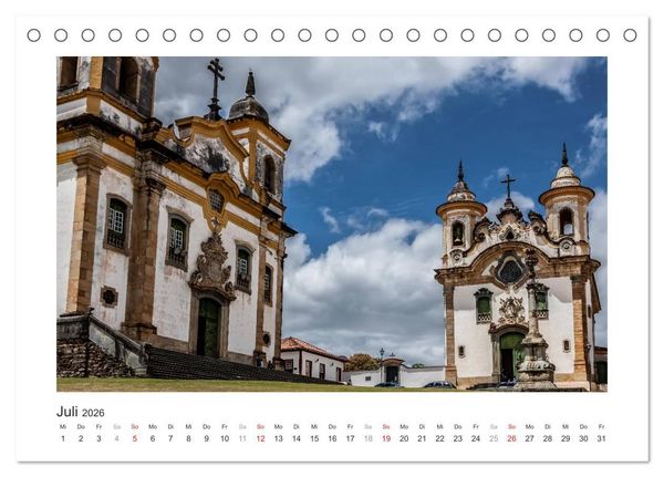 Produktbild: Brasilien 2026 Estrada Real - der Weg des Goldes (Tischkalender 2026 DIN A5 quer), CALVENDO Monatskalender