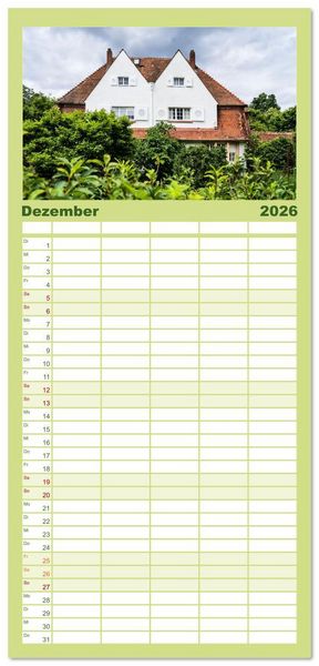 Produktbild: Familienplaner 2026 - Die Villenkolonie in Buchschlag mit 5 Spalten (Wandkalender, 21 x 45 cm) CALVENDO