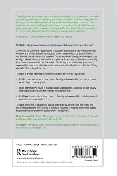 Produktbild: Leadership for Quality and Accountability in Education