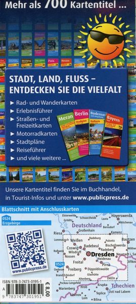 Produktbild: Publicpress Radkarte Dresden, Elbland, Osterzgebirge, S&auml;chsische Schweiz 1:100.000