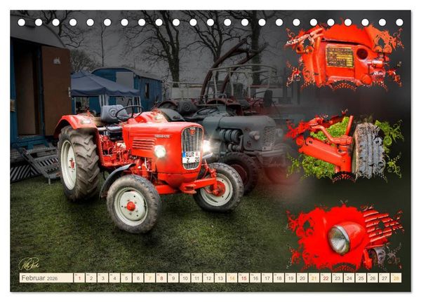 Produktbild: Oldtimer - Traktoren Parade (Tischkalender 2026 DIN A5 quer), CALVENDO Monatskalender
