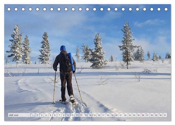 Produktbild: Lappland - Winterwandern Impressionen (Tischkalender 2026 DIN A5 quer), CALVENDO Monatskalender