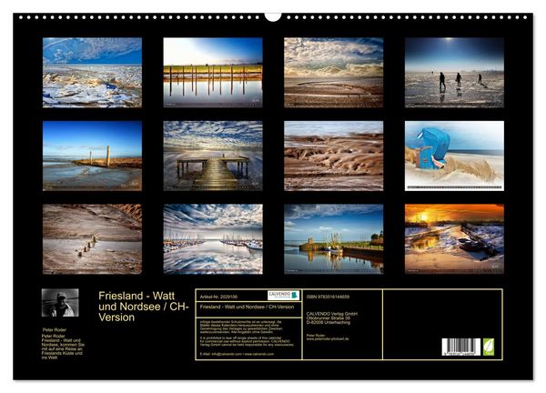 Produktbild: Friesland - Watt und Nordsee / CH-Version (Wandkalender 2026 DIN A2 quer), CALVENDO Monatskalender