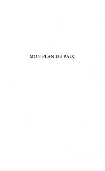 Produktbild: Mon plan de paix l'union entrela palest