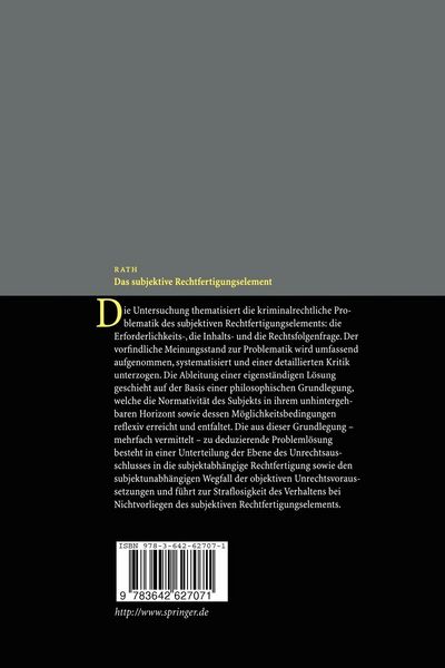 Produktbild: Das subjektive Rechtfertigungselement
