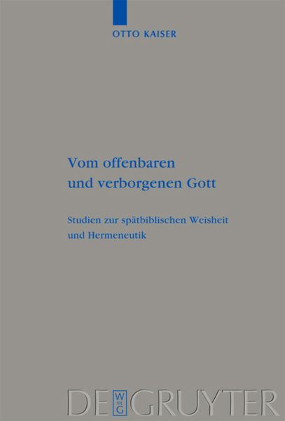 Produktbild: Vom offenbaren und verborgenen Gott
