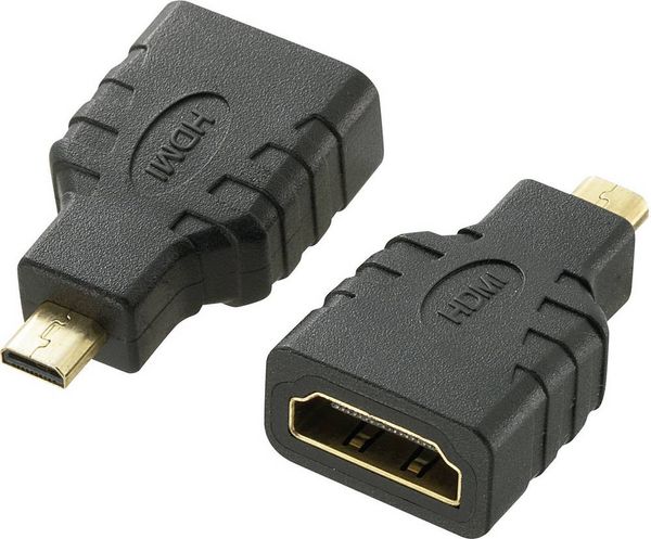Produktbild: SpeaKa Professional SP-7870184 HDMI Adapter [1x HDMI-Stecker D Micro - 1x HDMI-Buchse] Schwarz vergoldete Steckkontakte, Audio Return Channel