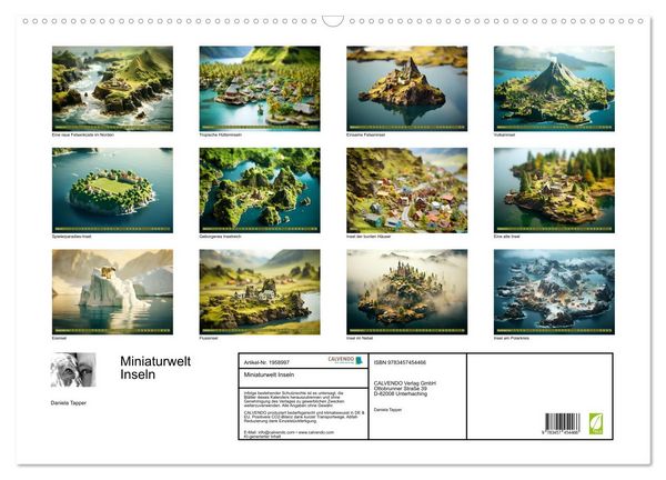 Produktbild: Miniaturwelt Inseln (Wandkalender 2026 DIN A2 quer), CALVENDO Monatskalender