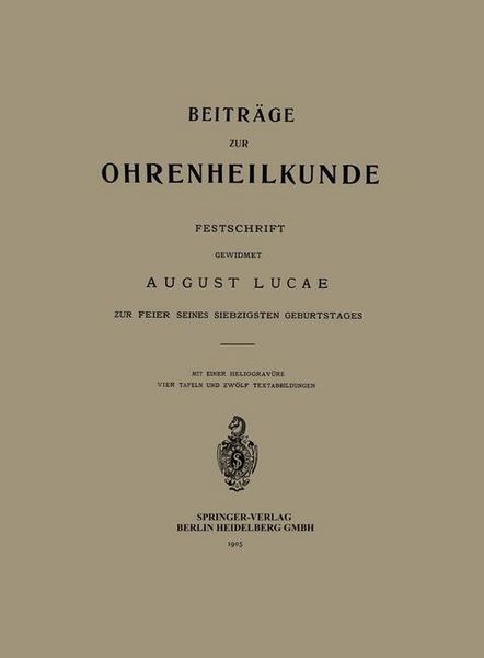 Produktbild: Beitr&auml;ge zur Ohrenheilkunde