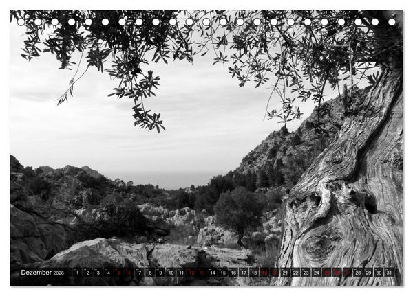 Produktbild: Mallorca monochrom (Tischkalender 2026 DIN A5 quer), CALVENDO Monatskalender