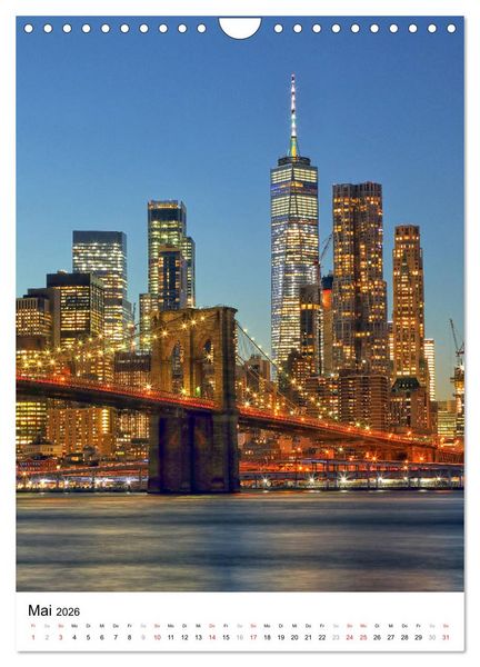 Produktbild: New Yorks architektonische Highlights (Wandkalender 2026 DIN A4 hoch), CALVENDO Monatskalender