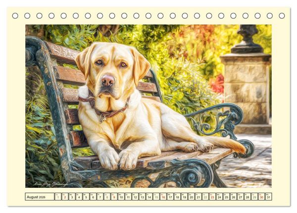 Produktbild: Labrador Retriever. Labrador-Magie f&uuml;r Herz und Seele (Tischkalender 2026 DIN A5 quer), CALVENDO Monatskalender