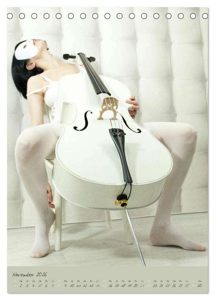 Produktbild: Wei&szlig;es Cello auf Reisen (Tischkalender 2026 DIN A5 hoch), CALVENDO Monatskalender