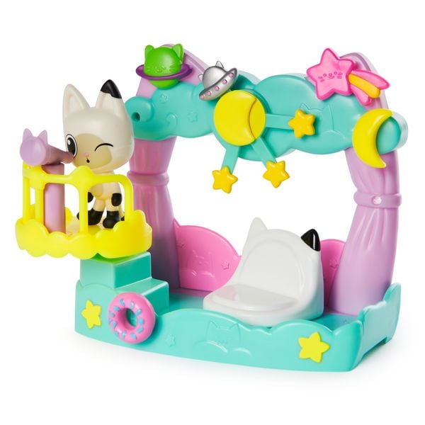 Produktbild: Gabby’s Dollhouse, Balkon-Spielset Pandy Paws Sternenhimmel, 8-teiliges Set mit Katzenfigur und Puppenhaus Zubehörteilen