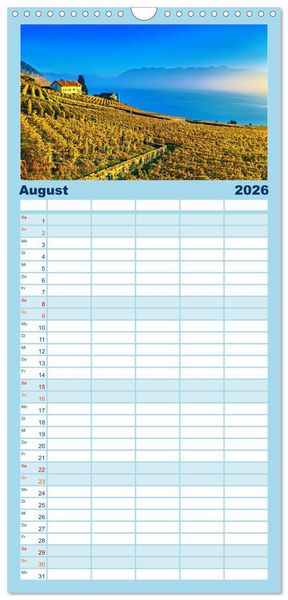 Produktbild: Familienplaner 2026 - Montreux - ein Juwel am Ufer des Genfersees mit 5 Spalten (Wandkalender, 21 x 45 cm) CALVENDO
