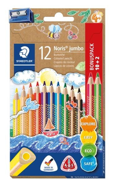 Produktbild: STAEDTLER Buntstifte Noris jumbo 128, 10+2 und 1 Spitzer