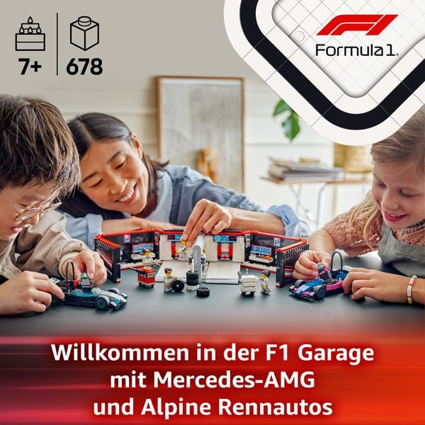 LEGO City F1 Garage mit Mercedes-AMG & Alpine Rennautos - Bauset 60444