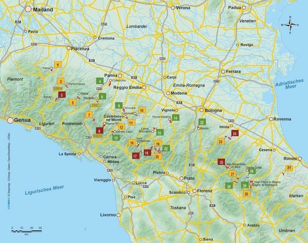 Produktbild: Emilia-Romagna 31 Touren im H&uuml;gel- und Bergland des Apennin