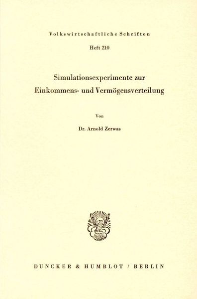 Produktbild: Simulationsexperimente zur Einkommens- und Verm&ouml;gensverteilung.