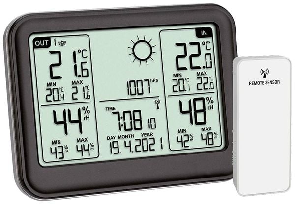 TFA Dostmann MEMO 35.1141.01 Funk-Wetterstation Vorhersage für 12 bis 24 Stunden Anzahl Sensoren max. 3