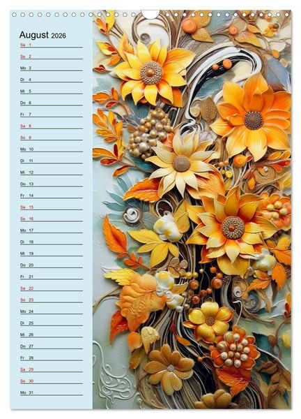 Produktbild: Bl&uuml;tenarrangements (Wandkalender 2026 DIN A3 hoch), CALVENDO Monatskalender