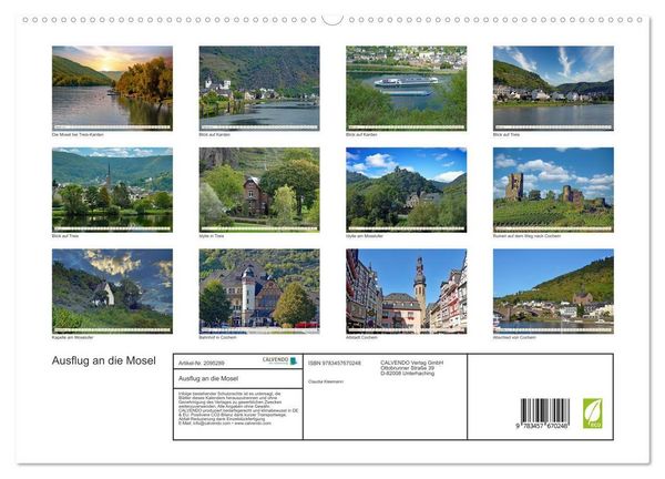 Produktbild: Ausflug an die Mosel (hochwertiger Premium Wandkalender 2026 DIN A2 quer), Kunstdruck in Hochglanz