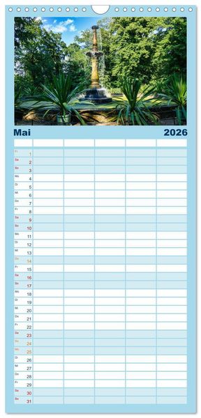 Produktbild: Familienplaner 2026 - Reiseziele in Deutschland mit 5 Spalten (Wandkalender, 21 x 45 cm) CALVENDO