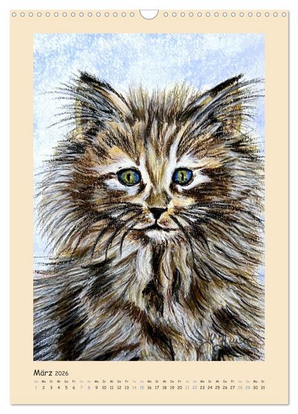 Produktbild: PortraiTierART Samtpf&ouml;tchen (Wandkalender 2026 DIN A3 hoch), CALVENDO Monatskalender