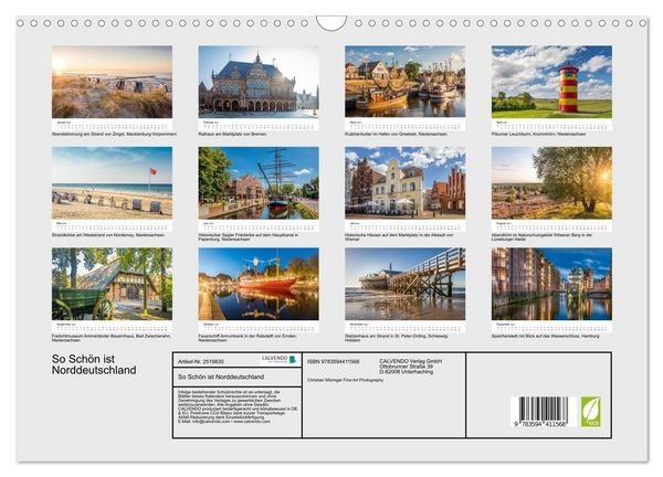 Produktbild: So Sch&ouml;n ist Norddeutschland (Wandkalender 2027 DIN A3 quer), CALVENDO Monatskalender