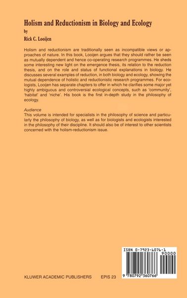 Produktbild: Holism and Reductionism in Biology and Ecology