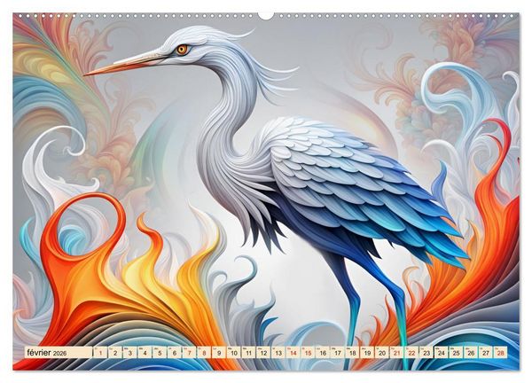 Produktbild: Les fractales animales (Calendrier mural 2026 DIN A2 vertical) calendrier de bureau