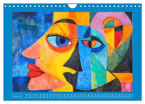 Produktbild: Liebe und Gl&uuml;ck. Abstrakte Kunst im &Ouml;lbilder-Stil (Wandkalender 2026 DIN A4 quer), CALVENDO Monatskalender