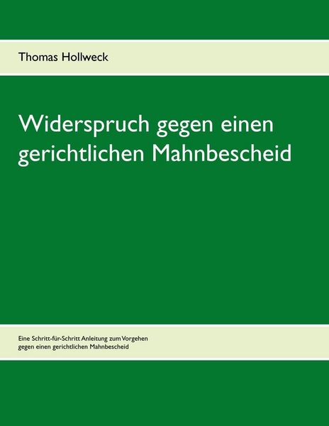 Produktbild: Widerspruch gegen einen gerichtlichen Mahnbescheid