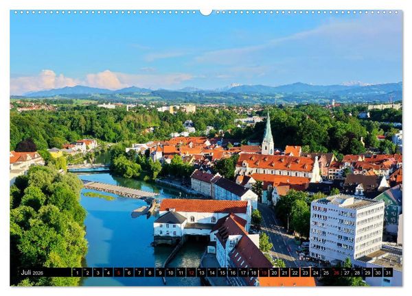 Produktbild: Kempten im Allg&auml;u, die &auml;lteste Stadt Deutschlands (hochwertiger Premium Wandkalender 2026 DIN A2 quer), Kunstdruck in Hochglanz