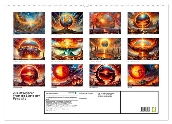 Produktbild: Zukunftsvisionen Wenn die Sonne zum Feind wird (Wandkalender 2026 DIN A2 quer), CALVENDO Monatskalender