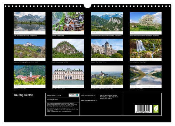 Produktbild: Touring Austria (Wall Calendar 2026 DIN A3 landscape), CALVENDO 12 Month Wall Calendar
