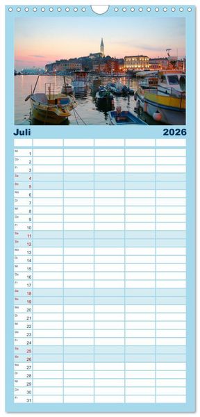 Produktbild: Familienplaner 2026 - Tr&auml;umen von Istrien mit 5 Spalten (Wandkalender, 21 x 45 cm) CALVENDO