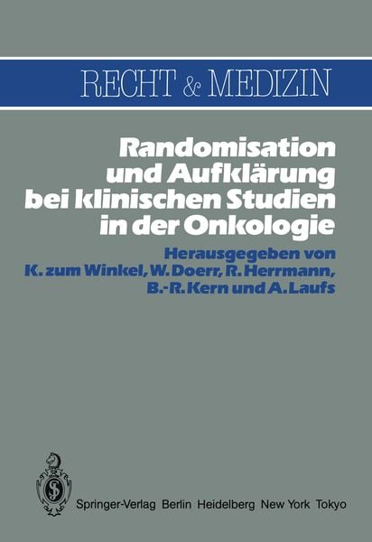 Produktbild: Randomisation und Aufkl&auml;rung bei klinischen Studien in der Onkologie