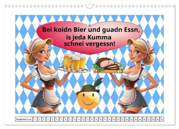 Produktbild: Bayerisch - Liebevoll derb (Wandkalender 2026 DIN A3 quer), CALVENDO Monatskalender