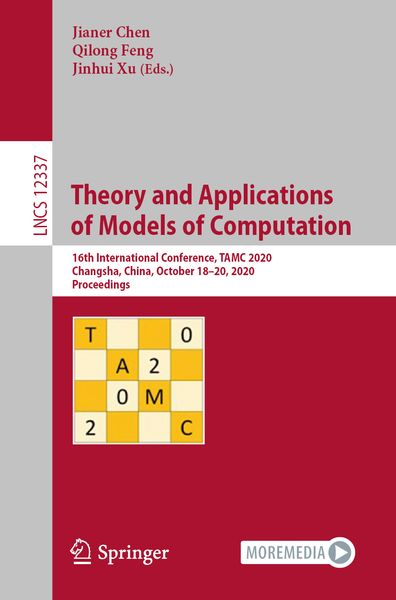 Produktbild: Theory and Applications of Models of Computation